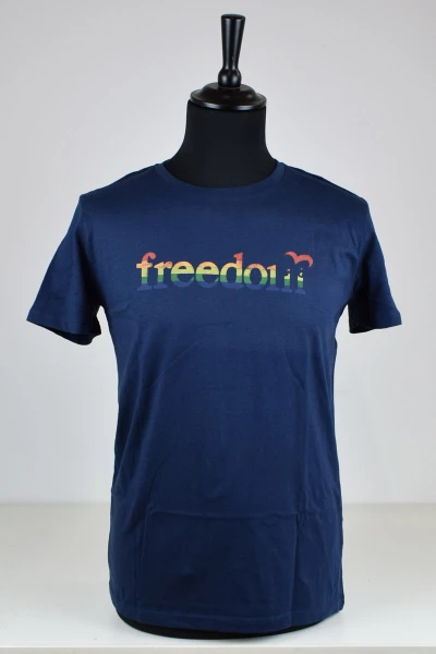 Greenbomb T-Shirt Motiv Politics Freedom Bird Navy Frontansicht