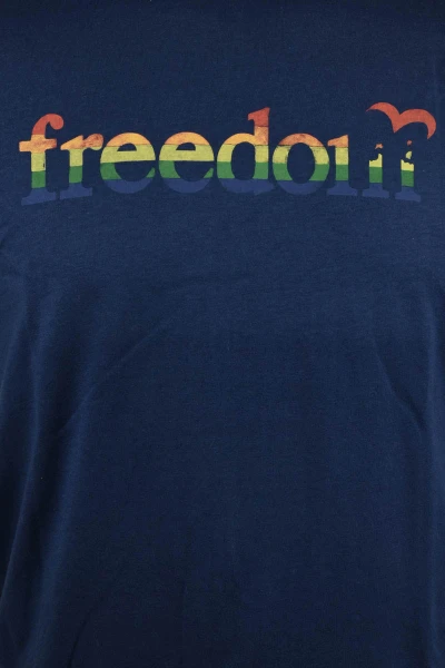 Greenbomb T-Shirt Motiv Politics Freedom Bird Navy Frontansicht