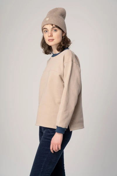 Pullover für Damen aus Baumwolle Ansicht von linker Seite