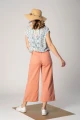 Wide Leg Leinenhose Damen Leinenmix Lachs Ansicht von hinten