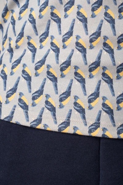 Tanktop Blau für Damen mit Papageien Muster Detailansicht