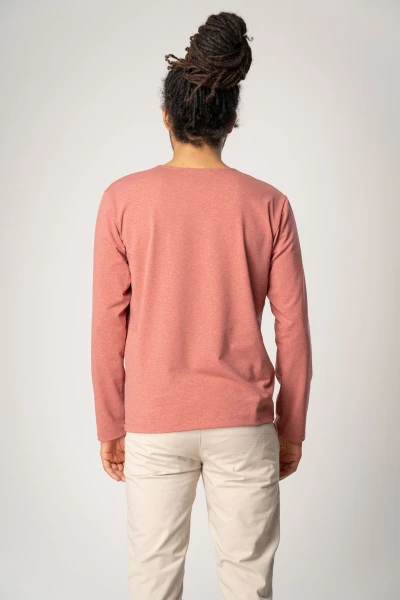 Langarmshirt für Herren in Rosa meliert