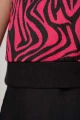 Kurzarmshirt für Damen Zebra Muster in Pink-Schwarz Detailansicht Material