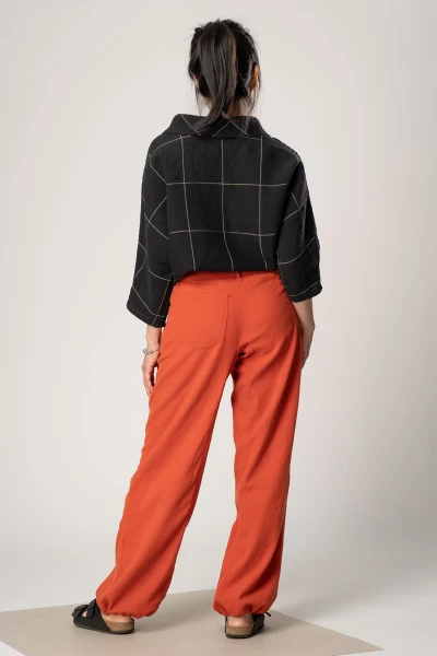 Wide Leg Hose für Damen Orange Ansicht von vorne