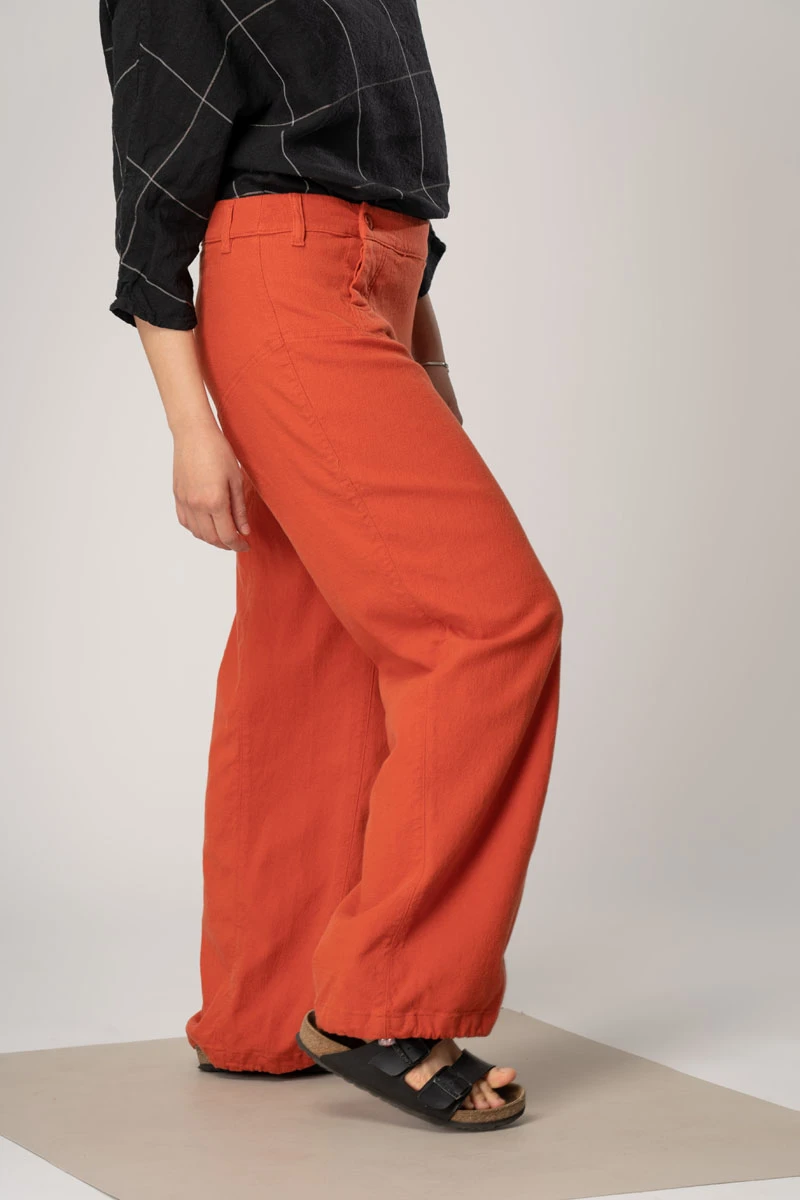 Wide Leg Hose für Damen Orange Ansicht von rechter Seite