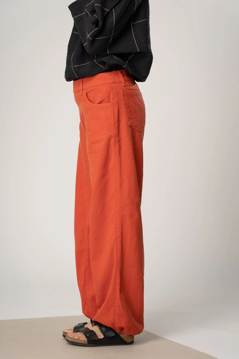 Wide Leg Hose für Damen Orange Ansicht von linker Seite