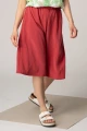 Hosenrock Damen midi Viskose in Himbeerrot Detailansicht Front