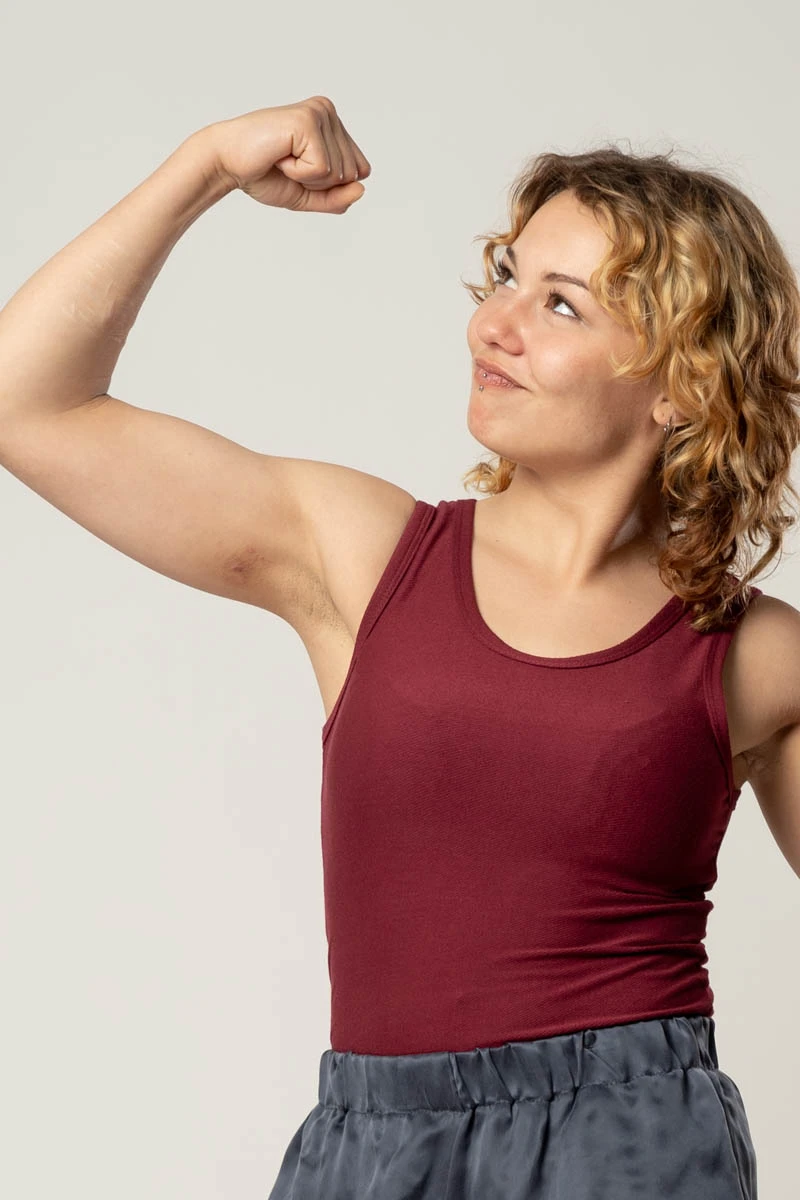 Tanktop in Weinrot aus Viskose für Damen von Potatoes