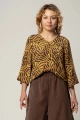 Oversize Bluse "Jacira" Viskose - yellow brown afrikaans