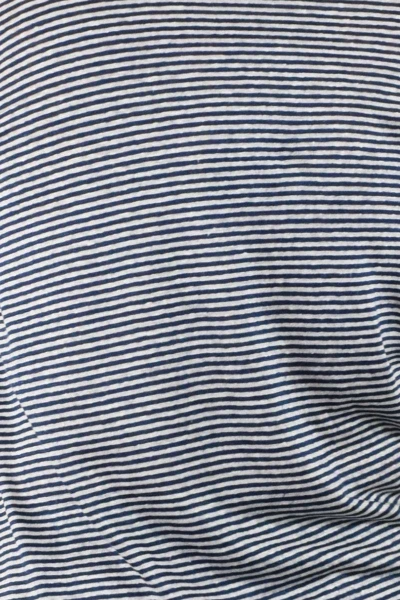 Langarmshirt aus Leinen für Herren in Navy-Weiß gestreift Detailansicht