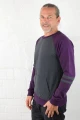 Sweatshirt "Floh" - grau meliert & aubergine