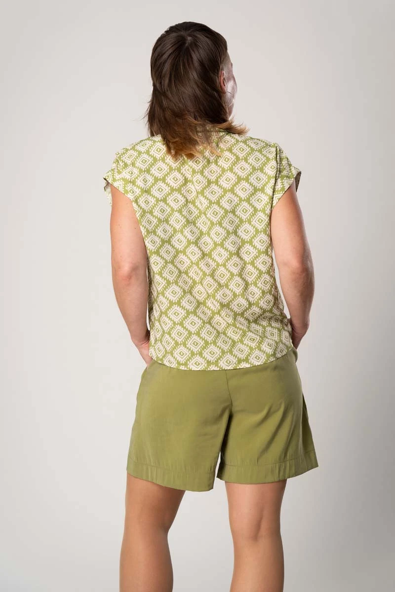 Damen Shorts Grün aus Viskose Rückseite