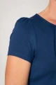 Viskose T-Shirt für Damen in Blau Potatoes von Mrs.Hippie Detailansicht Kurzärmel