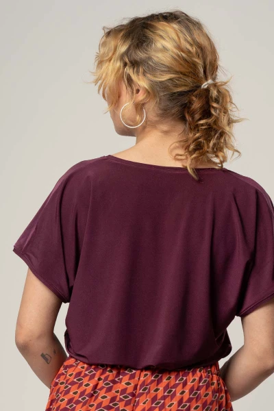 Viskose T-Shirt für Damen in Beere