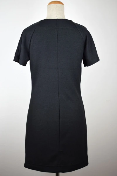 Kurzes Kleid Schwarz Baumwolle Ansicht Front