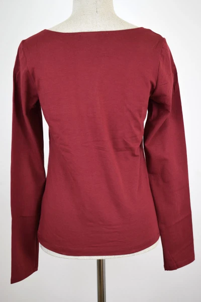 Langarmshirt Damen Bio Baumwolle Rot Ansicht Front