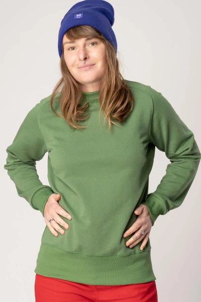 Sweatshirt aus Biobaumwolle für Damen Grün von Mrs.Hippie