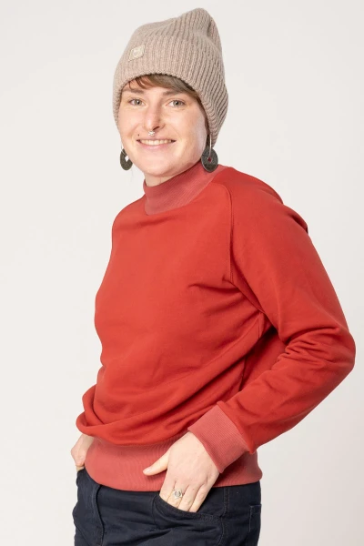 Sweatshirt aus Biobaumwolle für Damen in Rot von Mrs.Hippie Seitenansicht