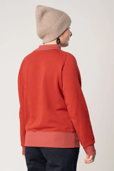 Sweatshirt aus Biobaumwolle für Damen in Rot von Mrs.Hippie