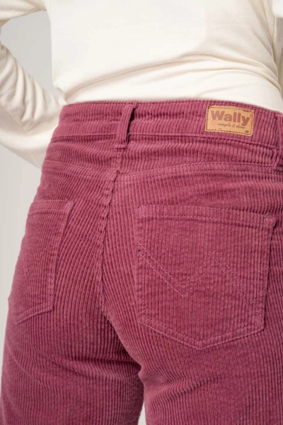 Breitcord Marlene Hose für Damen Pink Detailansicht Gesäßtaschen