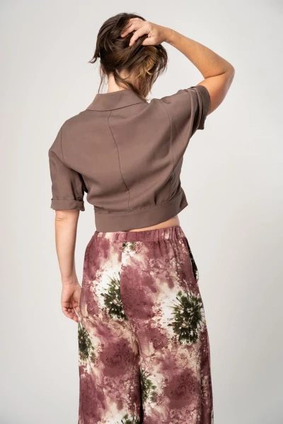 Wide Leg Hose Damen Viskose Batikmuster