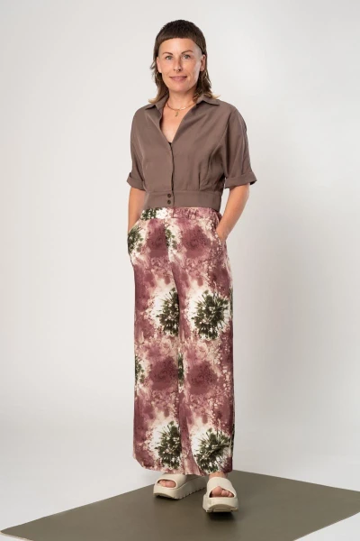 Wide Leg Hose Damen Viskose Batikmuster Ganzkörper-Ansicht