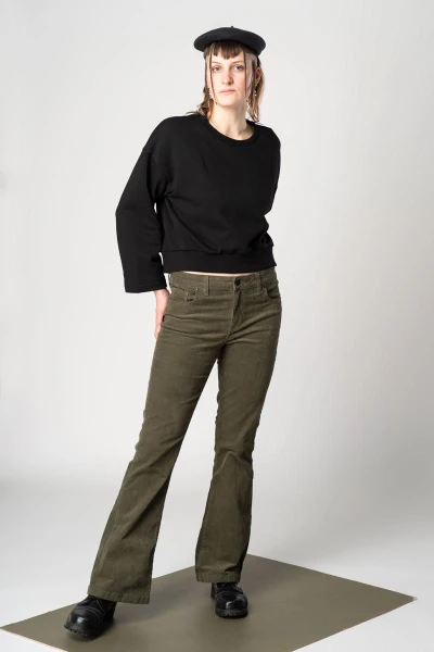 Bootcut Hose Lana Cord - salbei absynth