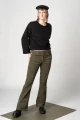 Bootcut Hose "Lana" Cord - salbei absynth