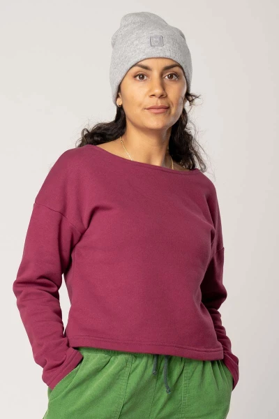 Faires Sweatshirt aus Bio-Baumwolle für Damen in Beere