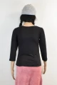 Viskose Shirt für Damen in Schwarz 3/4-Arm Adrett Rückansicht