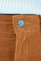 Bootcut Hose für Damen aus Cord in Orange Detailansicht Knopf