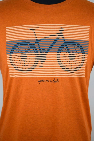 Greenbomb T-Shirt für Herren in Orange mit Bike-Print Frontansicht