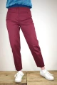 High Waist Hose "Valma" Baumwolle - weinrot