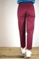 High Waist Hose für Damen im Mom-Style Baumwolle Weinrot Rückansicht