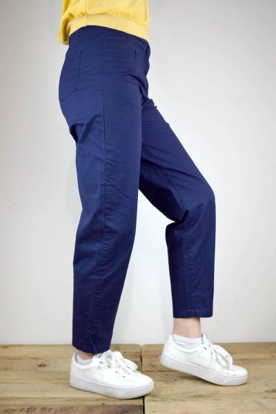 Baumwollhose für Damen im Mom-Style in Blau-Lila Ansicht rechte Seite