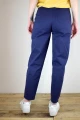 Baumwollhose für Damen im Mom-Style in Blau-Lila Rückansicht