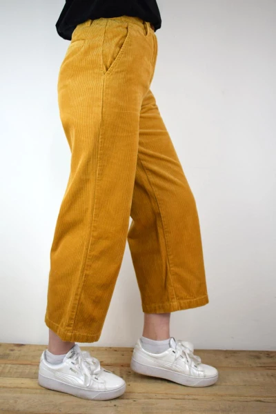 Culotte Cordhose für Damen in Gelb Seitenansicht