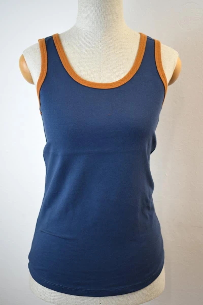 Tanktop aus Biobaumwolle für Damen in Blau Frontansicht