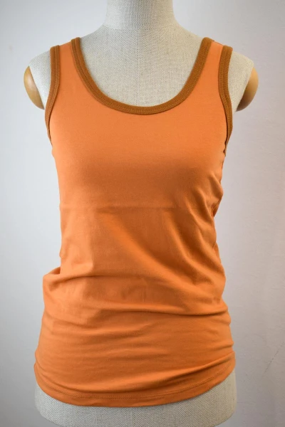 Tanktop für Damen in Orange aus Biobaumwolle Ansicht Front