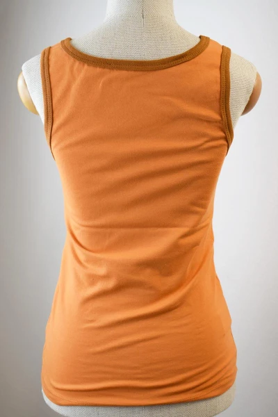 Tanktop für Damen in Orange aus Biobaumwolle Ansicht Front