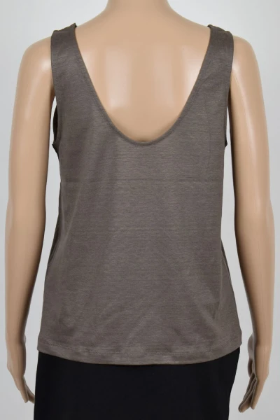 Tanktop für Damen in Braun aus Leinenmix Ansicht Front