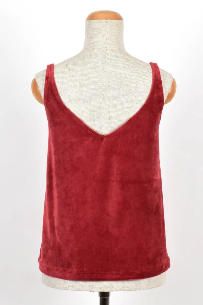 Tanktop aus Nickisamt für Damen in Rot von Adrett Frontansicht