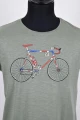 Greenbomb T-Shirt für Herren in Olivgrün mit Bike Print Detailansicht Print