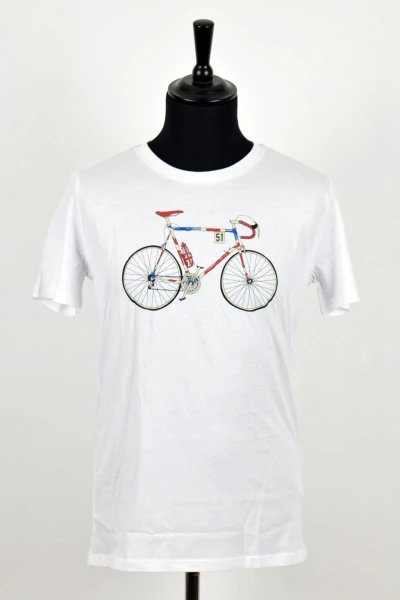 Greenbomb T-Shirt für Herren in Weiß Biobaumwolle mit Bike Print Frontansicht