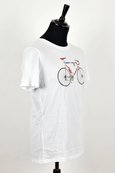 Greenbomb T-Shirt für Herren in Weiß Biobaumwolle mit Bike Print Seitenansicht