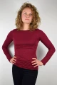 Langarmshirt für Damen aus Viskose in Beere Frontansicht