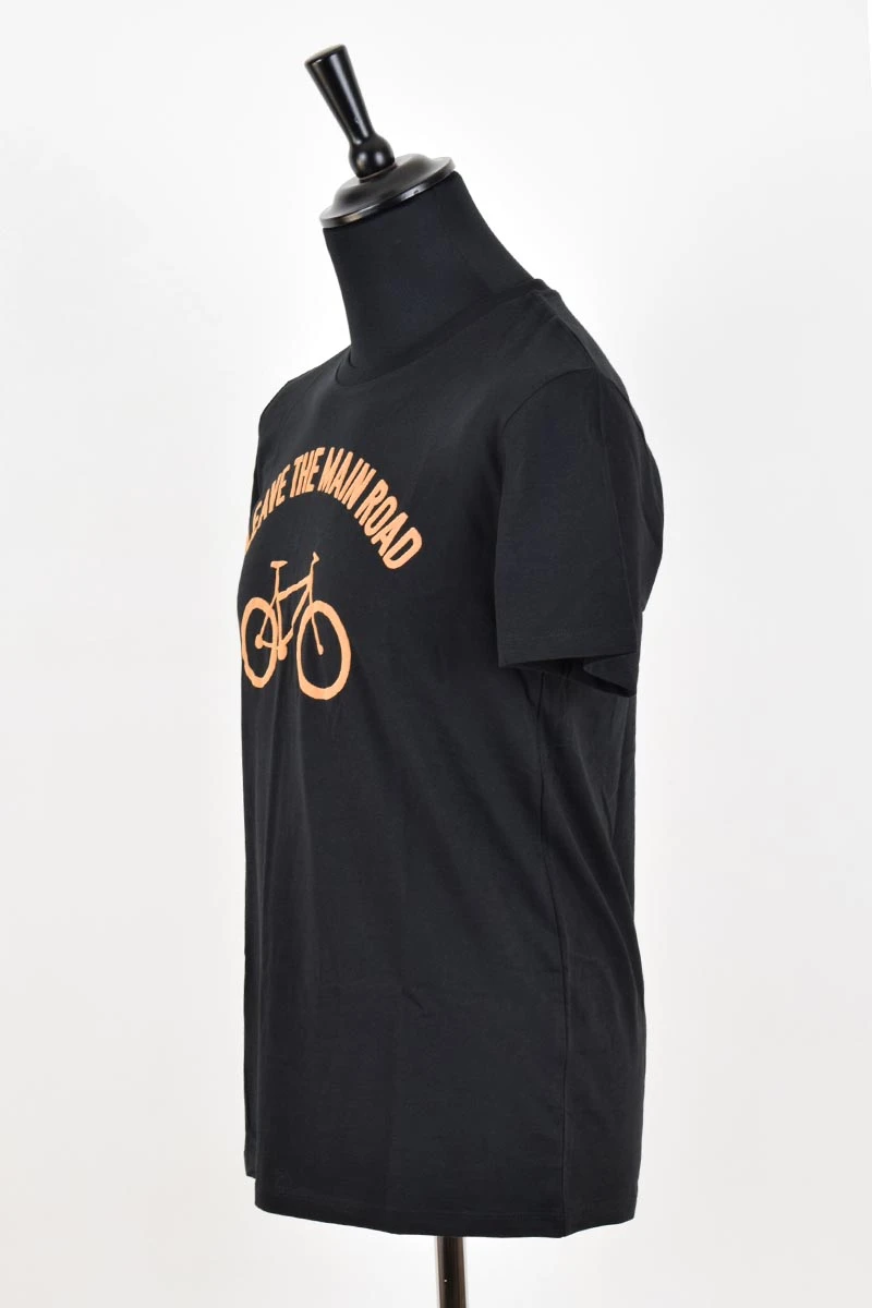 Greenbomb T-Shirt für Herren in Schwarz aus Biobaumwolle mit Bike-Motiv Seitenansicht