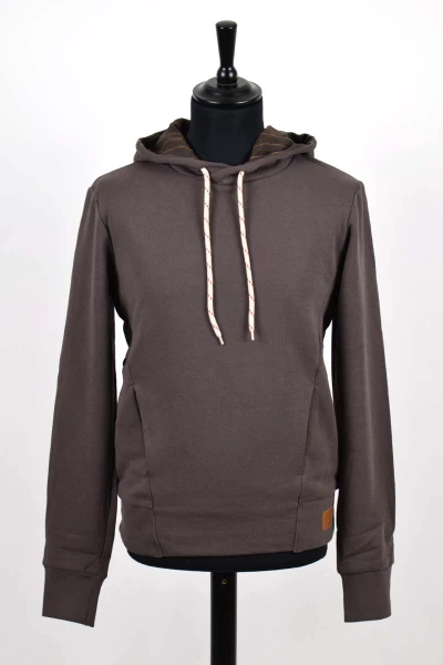 Hoodie für Herren aus Biobaumwolle in Braun Ansicht Front