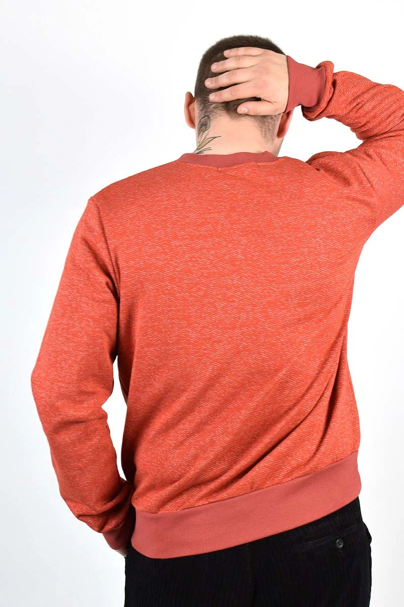 Sweatshirt für Herren in Orangerot Rückansicht