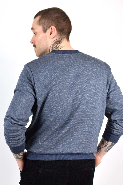 Sweatshirt für Herren in Blaugrau meliert